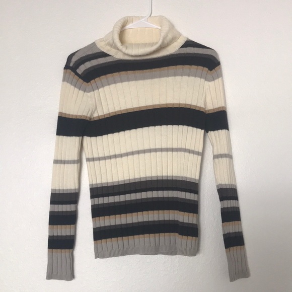 Liz Claiborne Sweaters - Striped Turtleneck Sweater Liz Claiborne Co